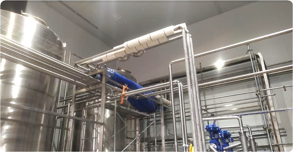 Sanitary clean-in-place piping, valves, and fittings