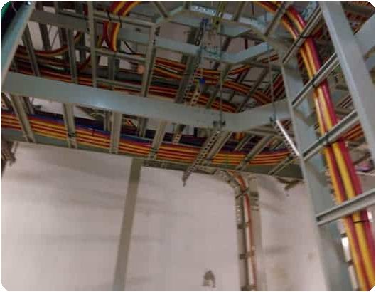 Electrical equipment being positioned during plant installation