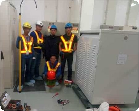 Pulled electrical cables routed through a plant cable tray