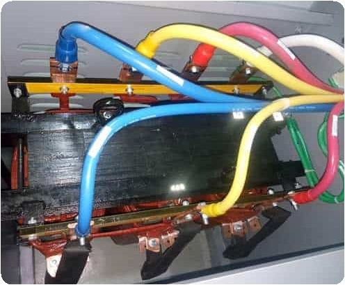 Cable termination work inside an electrical panel