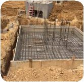 Prepared civil foundation for an industrial tank