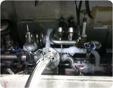 Nitrogen gas-purging setup connected on site